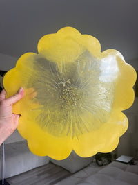 Plateau et ses deux sous verres assortis jaune - élégance moderne — vue 2