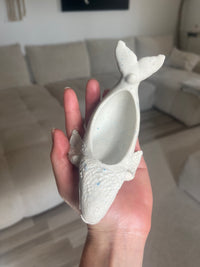 Pot décoratif baleine en jesmonite — vue 4