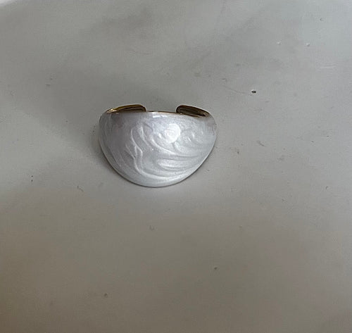 Bague blanche nacré - CÉCILE