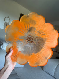 Plateau et ses deux sous verres assortis orange - élégance moderne — vue 2