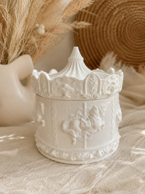 Boîte décorative / Bougeoir carrousel en jesmonite